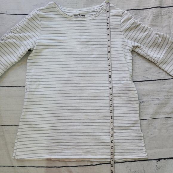 Neon Buddha Size S Striped 3/4 Cinch Sleeve Crewneck Tunic Top Thick Material - Picture 4 of 7